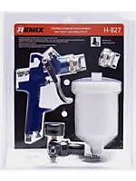 Н-827 HVLP БЛИСТЕР Пистолет с верхним бачком 1,4+1,7 мм+Манометр REMIX